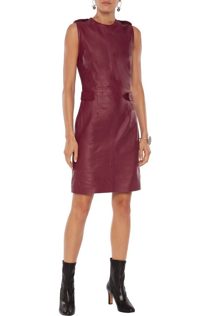 women's genuine lambskin mini leather dress form fitting bodycon style featured