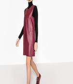 women's lambskin mini leather dress sleeveless fit classic