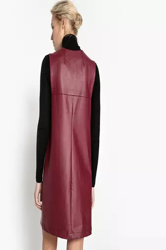 women's lambskin mini leather dress sleeveless fit classic