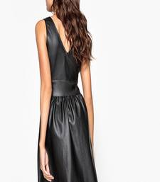 women's genuine lambskin leather dress fit and flare style premium