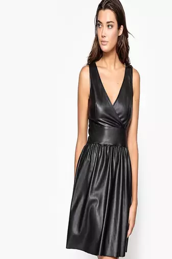 women's genuine lambskin leather dress fit and flare style premium
