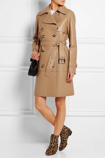 women's genuine lambskin leather trench coat classic zip up style