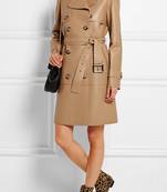women's genuine lambskin leather trench coat classic zip up style