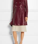 women's genuine lambskin leather trench coat classic zip up style premium