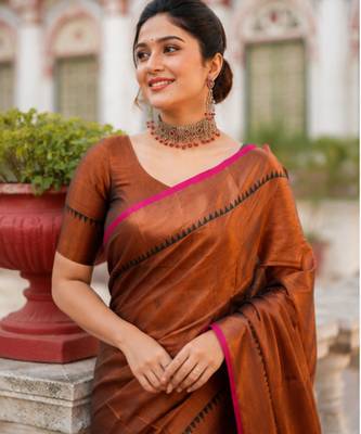  copper handloom cotton tissue saree 2