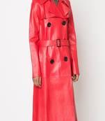 women's genuine lambskin leather trench coat classic zip up style exclusive