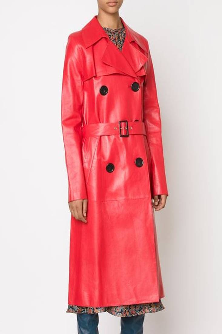 women's genuine lambskin leather trench coat classic zip up style exclusive
