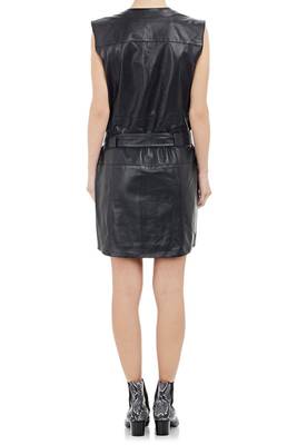 women's genuine lambskin leather dress form fitting bodycon style refined 2