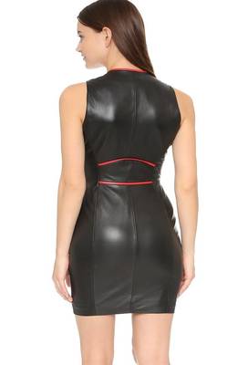 women's genuine lambskin leather dress form fitting bodycon style elegant 2