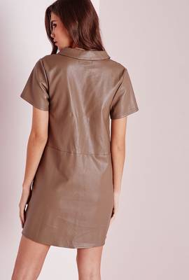 women's lambskin leather dress short sleeve design authentic 2