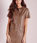 women's lambskin leather dress short sleeve design authentic