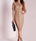 women's lambskin leather dress long sleeve design classic