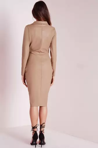 women's lambskin leather dress long sleeve design classic