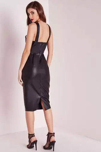 women's genuine lambskin leather dress form fitting bodycon style sophisticated