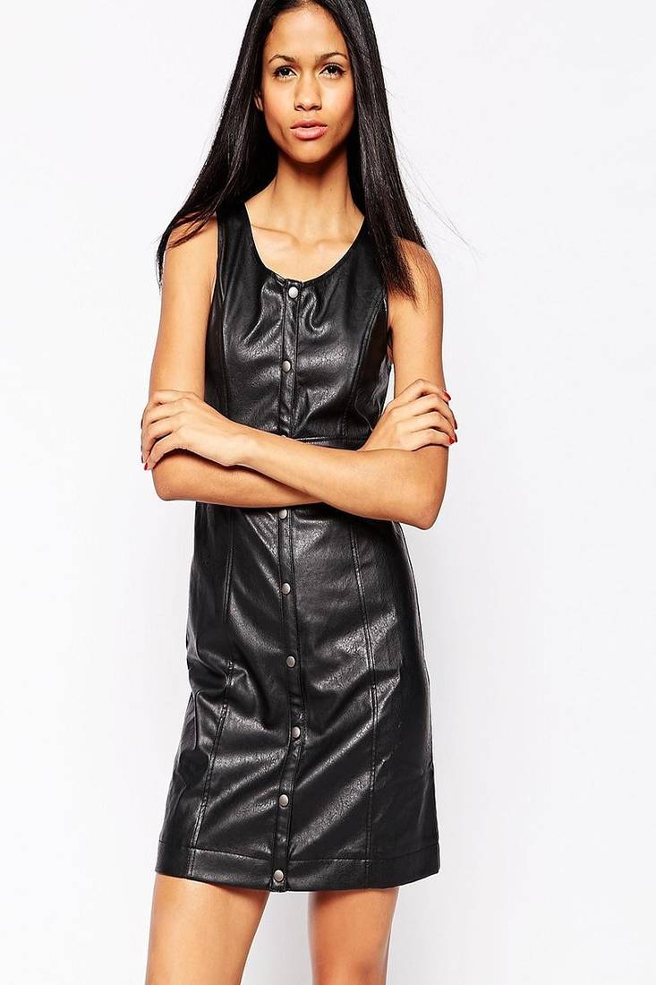 women’s lambskin genuine leather bodycon dress party wear mini cap sleeve leather dress 