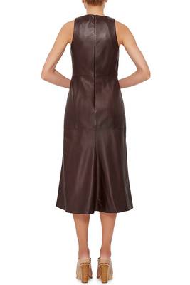 women's lambskin leather dress sleeveless fit authentic 2