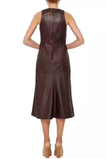 women's lambskin leather dress sleeveless fit authentic