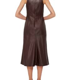 women's lambskin leather dress sleeveless fit authentic