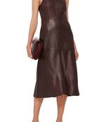 women's lambskin leather dress sleeveless fit authentic