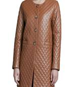 women’s lambskin genuine leather coat full quilted women leather coat