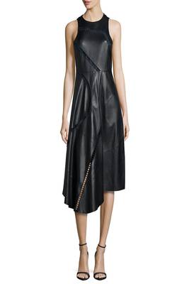 women's lambskin leather dress sleeveless cut superior 1