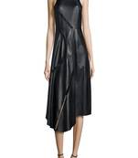 women's lambskin leather dress sleeveless cut superior