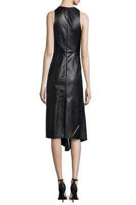 women's lambskin leather dress sleeveless cut superior 2