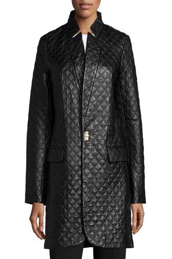 women’s lambskin genuine leather coat stylish full quilted women leather coat