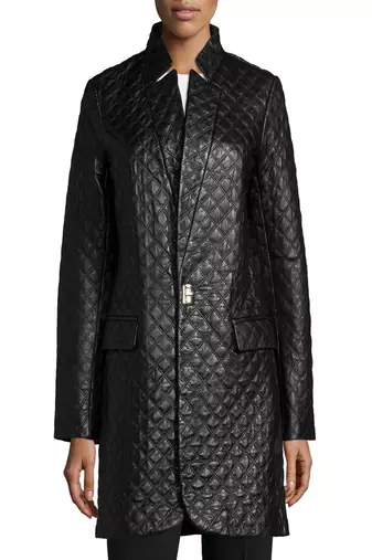 women's lambskin leather coat quilted design premium