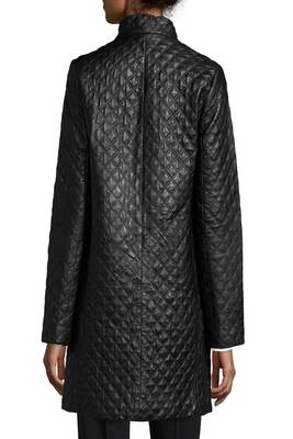 women's lambskin leather coat quilted design premium 2