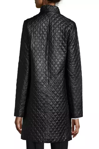 women's lambskin leather coat quilted design premium