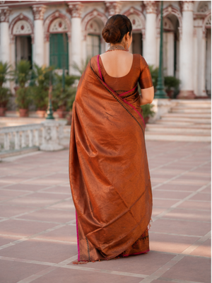  copper handloom cotton tissue saree 3