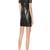 women's lambskin leather dress short sleeve design genuine
