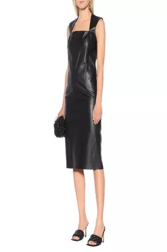 women's lambskin leather dress sleeveless fit genuine
