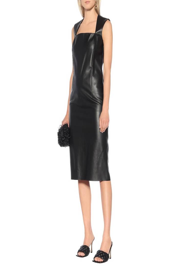 women's lambskin leather dress sleeveless fit genuine