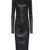women’s lambskin genuine leather bodycon dress stylish long sleeve leather dress 