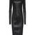 women’s lambskin genuine leather bodycon dress stylish long sleeve leather dress 