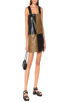 women's black lambskin leather dress form fitting bodycon style premium 2