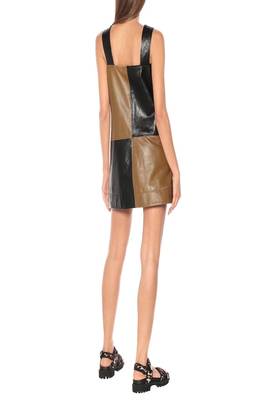 women's black lambskin leather dress form fitting bodycon style premium 3
