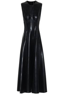 women's lambskin leather dress sleeveless cut refined 1