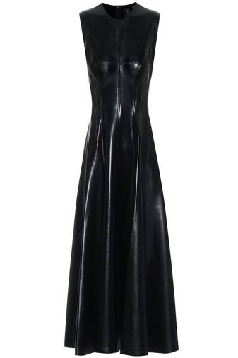women’s lambskin genuine leather bodycon dress party wear sleeveless dress 