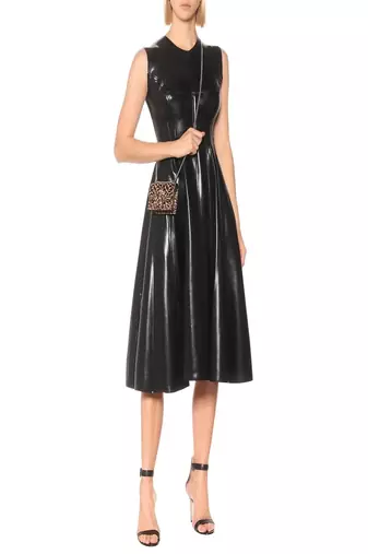 women's lambskin leather dress sleeveless cut refined
