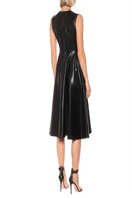 women's lambskin leather dress sleeveless cut refined 3