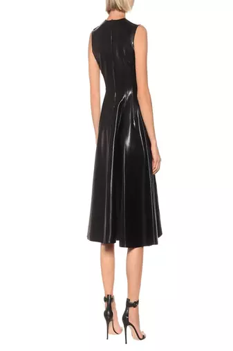 women's lambskin leather dress sleeveless cut refined