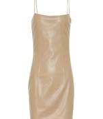 women's genuine lambskin leather dress form fitting bodycon style versatile