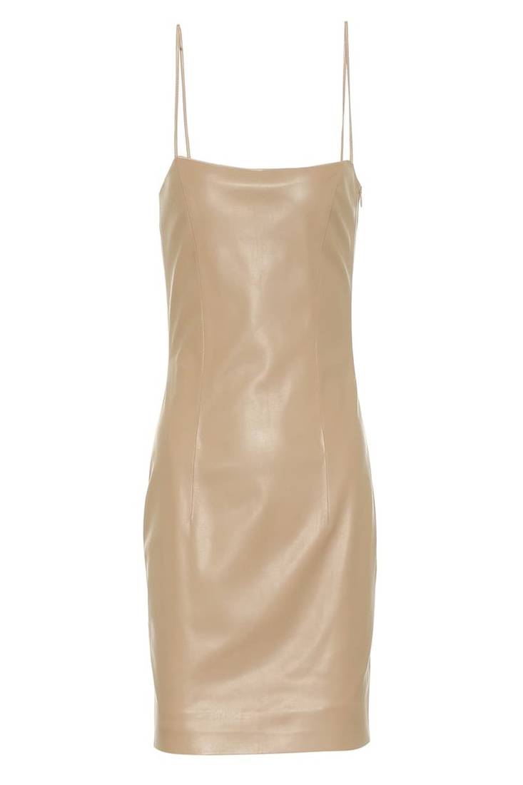 women's genuine lambskin leather dress form fitting bodycon style versatile