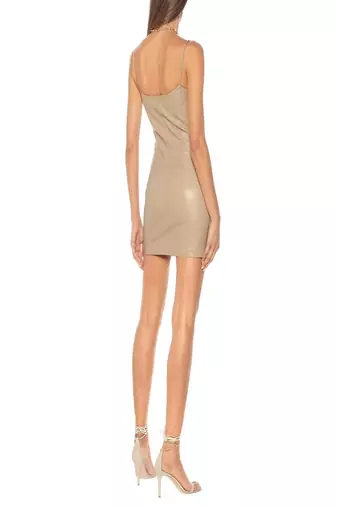women's genuine lambskin leather dress form fitting bodycon style versatile