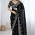 Black Color embroidery sequence work chiffon Saree