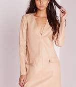 women's beige lambskin midi leather dress classic zip up style