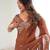 Brown Color embroidery sequence work chiffon Saree